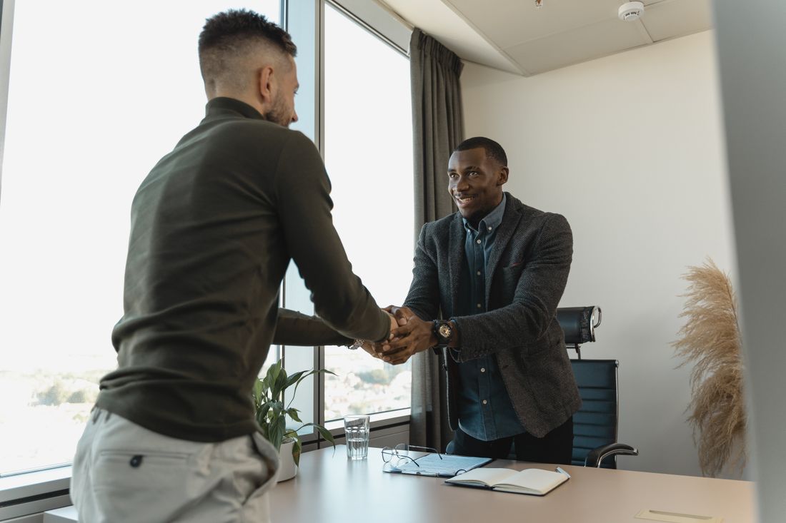 A professional handshake